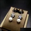 Configurações de jóias DIY Brincos de pérola Ajuste Zircon Sólido 925 Sier Brinco Eardrop Montagem Brincadeiras Presente Em Branco para FMALE 14 Drop Ergands 202