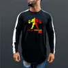 MuscleGuys varumärke kläder höst långärmad T-shirt Män Bomull Slim Fit Nej Smärta No Gain Fitness Fashion Topps Tees 210421