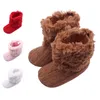 Зимние теплые ботинки детские ботинки для девочки новорожденных мягкий сосланный сплошной цвет меховой меховой снег пинетки малыша младенец дети мальчик кроватки обувь G1023