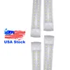 8FT LED Tubo Luz, Luzes Luminárias, 6500K (Super Bright Branco), Cobertura Clear, Saída Alta, Fila Dupla V Forma 270 Graus Iluminação para Garage Warehouse Workshop Oemed