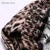 Saias REJINAPYO Feminino Estampado Leopardo Saia Plissada Meia da panturrilha Feminino Cintura Alta Elástico Qualidade Outono Chegada