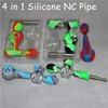 4 em 1 Silicone NC kit fumar tubo com GR2 Titanium Nail Dica Concentrado Dab Palha Wax Burner Grupo Kits