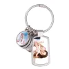 Sublimation thermal transfer blank key ring chains circle rectangle charms car key bag purses pendant DIY white photo print valentine's mother's day gift WHT0228