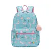 Skriv ut Barnens ryggsäck för tjej 1-3-6 Grade Girls 'School Backpack 6-8-12 år Söt Bunny SchoolBags För Girls Baby Kid Bag 211025