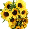 Large Sunflower Bouquet 45cm height 10 Forks Artificial flowers For Home/Wedding Decorations