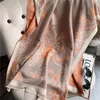 Cachecóis Cachecol de Inverno Feminino Pashmina Floral Xales E Envoltórios Caxemira Grosso Quente Cobertor Feminino 2022 Xale Duplo Hijab Moda Poncho