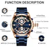 Curren Mens Watch Luksusowy kreatywny projekt Kwarcowy Zegarki męskie ze ze stali nierdzewnej Chronograph Sport Watch Male Clock Relojes 210517