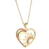 Pendant Necklaces Fashion Hollow Out Love Heart Necklace For Women Hip Hop Gold Plate Moon 2021 Trend Jewelry Gifts