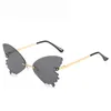 Moda Frameless Borboleta Strass Sunglasses Senhoras Steampunk Designer de moda óculos de sol óculos