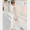 Solid Fairy Dress Kvinnor Långärmad Party Elegant Klänning Casual Midi Office Lady Mode Koreansk Kläder Höst Kvinna Chic 210521
