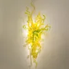 Lampada da parete in vetro soffiato a mano Luce a LED Decorazioni per la casa Lampade da parete decorative contemporanee di Murano Colore verde 16 x 28 pollici