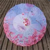 Kvinnors regn Kinesisk Fengshui Silk Dance Japanese Poney Dekorativ Bambu Oljepapper Paraply Parasol 210401