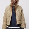 pring ladies za stand collar loose drawstring design lightweight cotton jacket short 211018
