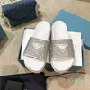2021 European new women's diamond slippers color letters fashion popular thick bottom sandals. Girl Style Slippers Size 35-40