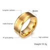 Męskie pierścienie, 8mm Węglik Węglik Pierścień do mężczyzn, Zespoły ślubne Zaręczynowe, Komfort Fit Moda Biżuteria