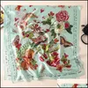 Bandanas Wraps Hats, Scarves & Gloves Fashion Aessoriessoft 100% Natural Silk Scarf Women Print Butterfly On Floral Shawl Femme Long Bandana