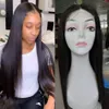 Brazilian Straight Lace Closure Human Hair Wigs for Women Pre Plucked 4x4 Top T Part Wig