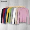 Autumn Winter Sweater Women O-neck Solid Casual Pullover Knitted Woman s Plus Size Slim Sueter Mujer 10947 210512