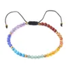 7 bracelets de chakra bruits pour femmes cristaux de 4 mm et pierres de guérison Bracelet perlé de la méditation bijoux de yoga - protection, énergie