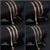 7st Lot Womens Halsband 585 Rose Gold Filled flätad foxtail Hammered Wheat Cuban Weaving Bismark Link Chain hela LCNN1A CH3003