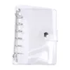 Şeffaf Notepads Yumuşak PVC 6-Ring Ciltçi Kapak Snap Düğmesi Kapatma için 6 Delik Planlayıcı Sayfaları Dolum Ekle