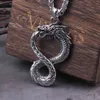 Designer halsband lyx smycken aldrig blekna norrband drake orm obegränsad självhäftande Ouroboros hänge med trälåda som gåva