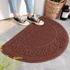 Solid Color Retro Semi-circular Dust Removal Door Mat Home Household Bathroom Non-slip Floor Rug 220301