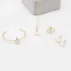 2022 Neue design frauen schmetterling skrit charme armband ohrring ring halskette schmuck set für geschenk