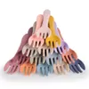28 Cucchiaio in silicone morbido color caramello Cucchiaio per l'apprendimento del bambino di sicurezza Cucchiaio antiscivolo per l'alimentazione degli alimenti per bambini Facile da risciacquare Stoviglie