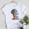 T-shirt Dames I am Black Woman T-shirt Dameskleding Mooie Magic Afrikaanse Meisje Gezicht Grafische Tee Vrouwelijke Melanin Koningin Katoen