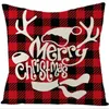 Taie d'oreiller de Noël Amazon nouvel an treillis rouge et noir Noël Père Noël housse de coussin de canapé en lin taies d'oreiller nordiques faire un logo personnalisé