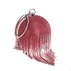 Tassel Strass Dia das Mulheres Dia Embreagem Diamantes Circular Design Da Noite Sacos De Partido Casamento Bolsas De Casamento