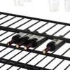 TopMax Rustic 40 Flaschen Küche Esszimmer Metallboden Freistehende Weinregaltisch mit Glashalter, 5-Tier-Weinflasche Organizer Regale Licht A33