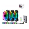 120mm LED Bilgisayar Kasası Soğutma Fanı Ayarlanabilir RGB ve Hız Uzaktan Kumanda Destek 5 V 3Pin Alseye D-Ringer Serisi