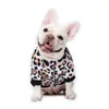 Hundar Jacka Baseball Uniform Dog Apparel Designer Vinterrock Sublimerat Leopard Print Varm Vindtät Pet Kläder för Små Medium Doggy French Bulldog Guld L A160