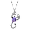 Pendentif Colliers 2021 S Mode Dames Accessoires Occident Tendance Bijoux De Luxe Scorpion Violet Cristal Collier