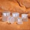 5g 10g 15g 20g 30g 50g Frosted Glass Bottles Cosmetic Jar Empty Face Cream Storage Container Refillable Sample Bottle with Silver Lids
