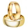 Anéis de casamento 6mm8mm Brasil Simples 316L Titanium Steel IP Gold Filled Casal Anel de Noivado Conjunto para Mulheres e Men2351122