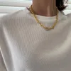 Chains Peri'sBox Gold Color Chunky Chain Necklaces For Women Sparkly Rhinestone Big Lobster Clasp Necklace Fashion Vintage Accessories