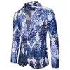 Abiti maschili blazer blache maschi barocchi di paillettes di lusso costumi da palcoscenico per cantanti court royal blue stampa di abbigliamento club178e