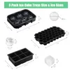 Set of 3 Silicone Ice Cube Trays with Lids Cream Tools Large Size Mold for Whiskey Cocktails Icecream Reusable BPA Free XBJK2107