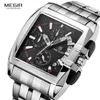 Megir Business Men's Quartz Klockor Fashion Brand Chronograph Armbandsur för Man Hour För Man med Kalender 210804