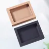 Kraft Paper Packing Box With Transparent Window Black Delicate Drawer Display Gift Box Wedding Cookie Candy Cake Boxes RRD11443