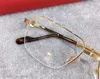 眼鏡フレームの販売18K不規則なHalfframe Goldplated Ultralight Optical Men Business Style Glasses最高品質0285o8552661