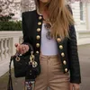 Kadın Düğmeleri Blazers Uzun Kollu Biker Sıradan Kısa Ceket Üst Bayanlar Sonbahar Kış Sokak Giyim Moda Kadın Takım Giyim Yeni X0721