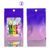 4 kleuren unieke matte aluminium folie zip lock geschenk tassen frosted venster hersluitbare sieraden snuisterijen nagelstickers wimpers kralen poeder display pouches