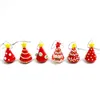 Mini handgjorda glas julgran konst figur prydnad färgstark söt hänge gåva för barn xmas hängande dekor charm tillbehör