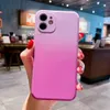 Кожа чувствует градиент силиконовые чехлы для телефона для iPhone 13 12 11 Pro Max XR XS X 7 8 плюс антибно-стук TPU защитный противоударный чехол шесть цветов оптом