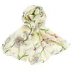 100% pure sjaal vrouwelijke bloem sjaal 's natuurlijke zijde chiffon pashmina lange wrap luxe cadeau voor vrouwen