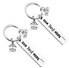 Acier inoxydable pendaison de crémaillère porte-clés pendentif famille amour porte-clés maison créative bagages décoration porte-clés 12*50 MM en gros